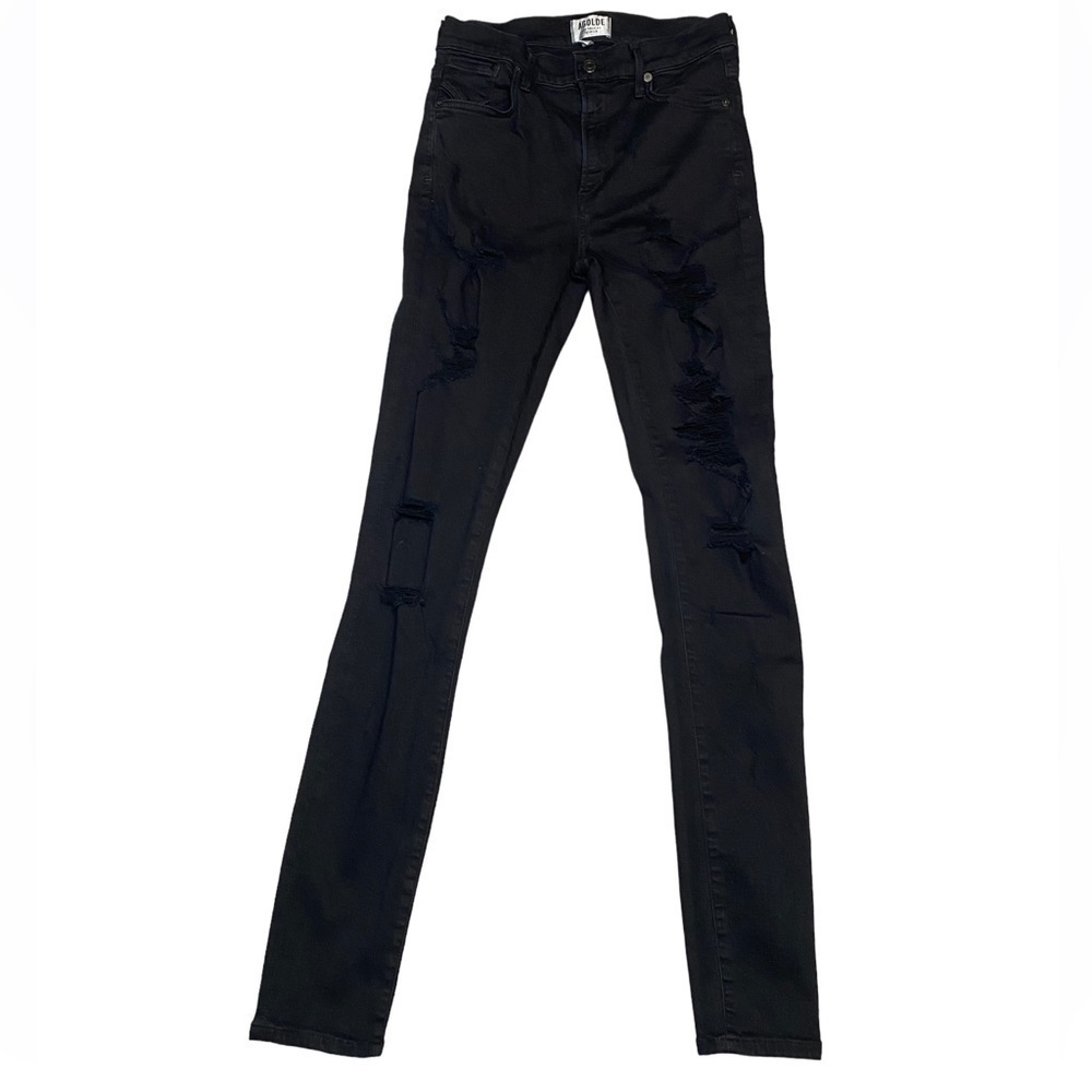 AGOLDE BLACK DISTRESSED SKINNY JEANS SIZE 27